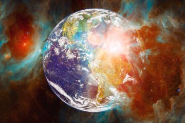 Toprak. Güneş sistemi. Duvar kağıdı için harika bir baskı. Bu görüntünün elementleri NASA tarafından desteklenmektedir.