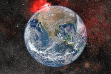 Toprak. Güneş sistemi. Duvar kağıdı için harika bir baskı. Bu görüntünün elementleri NASA tarafından desteklenmektedir.