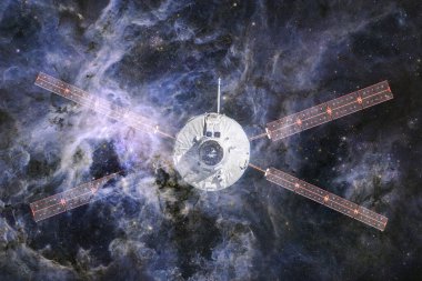 Uzay aracı uzaya fırlatıldı. Kozmos sanatı. Bu görüntünün elementleri NASA tarafından desteklenmektedir