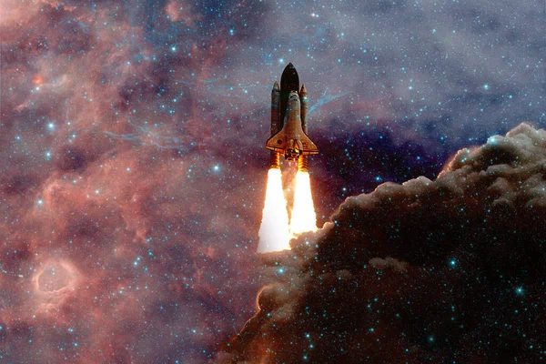 Space Shuttle Atlantis. Cosmos art. Elements of this image furnished by NASA