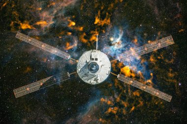 Uzay aracı uzaya fırlatıldı. Kozmos sanatı. Bu görüntünün elementleri NASA tarafından desteklenmektedir