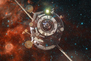 Uzay aracı uzaya fırlatıldı. Kozmos sanatı. Bu görüntünün elementleri NASA tarafından desteklenmektedir