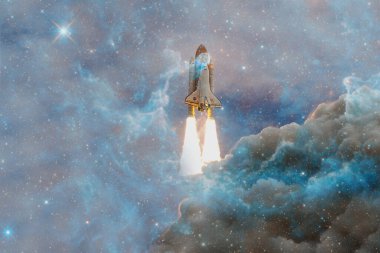 Uzay Mekiği Atlantis. Kozmos sanatı. Bu görüntünün elementleri NASA tarafından desteklenmektedir