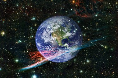 Toprak. Güneş sistemi. Duvar kağıdı için harika bir baskı. Bu görüntünün elementleri NASA tarafından desteklenmektedir.