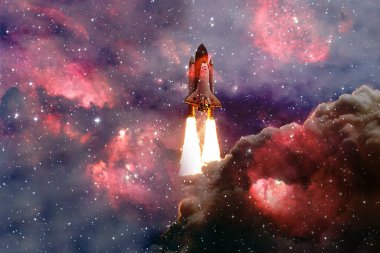 Uzay Mekiği Atlantis. Kozmos sanatı. Bu görüntünün elementleri NASA tarafından desteklenmektedir