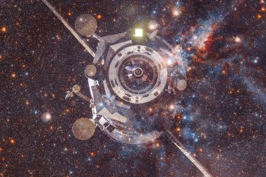 Uzay aracı uzaya fırlatıldı. Kozmos sanatı. Bu görüntünün elementleri NASA tarafından desteklenmektedir