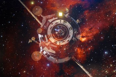 Uzay gemisi uzaya fırlatıldı. Bu görüntünün elementleri NASA tarafından desteklenmektedir