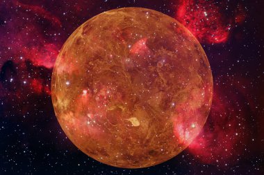 Venüs gezegeni. Güneş sistemi. Kozmos sanatı. Bu görüntünün elementleri NASA tarafından desteklenmektedir