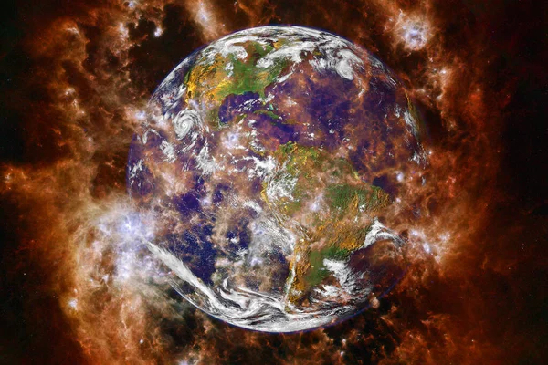Земля Сонячна Система Чудовий Друк Шпалер Елементи Цього Зображення Надані — стокове фото