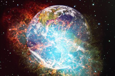 Toprak. Güneş sistemi. Duvar kağıdı için harika bir baskı. Bu görüntünün elementleri NASA tarafından desteklenmektedir.