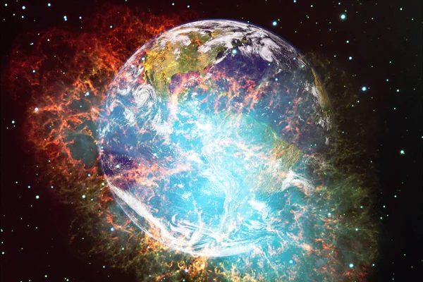 Toprak. Güneş sistemi. Duvar kağıdı için harika bir baskı. Bu görüntünün elementleri NASA tarafından desteklenmektedir.