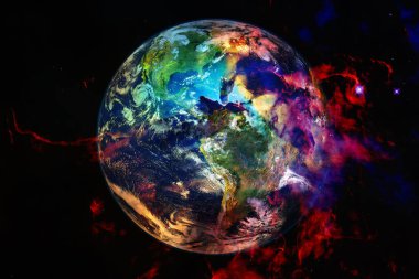 Toprak. Güneş sistemi. Duvar kağıdı için harika bir baskı. Bu görüntünün elementleri NASA tarafından desteklenmektedir.