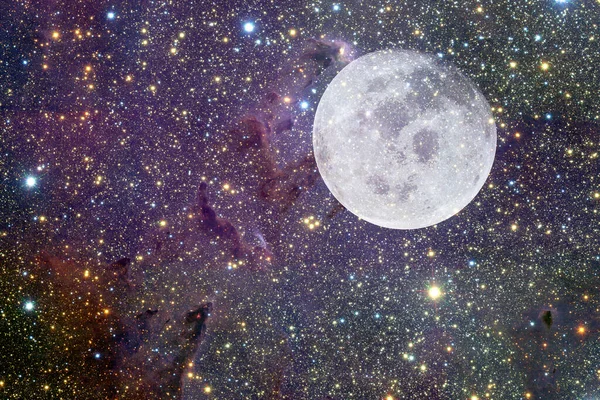 Księżyc Układ Słoneczny Kosmiczna Sztuka Elementy Tego Obrazu Dostarczone Przez — Zdjęcie stockowe