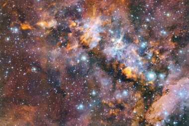 Nebula, uzayın derinliklerinde bir yıldız kümesi. Bilim kurgu sanatı. Bu görüntünün elementleri NASA tarafından desteklenmektedir.