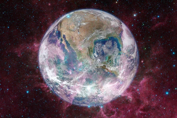 Planeta Terra Papel Parede Ficção Científica Elementos Desta Imagem Fornecidos — Fotografia de Stock