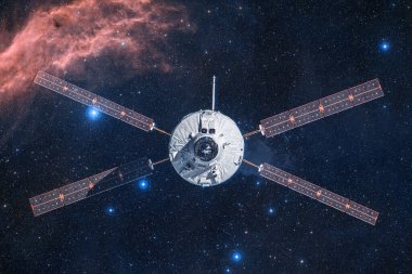 Uzay aracı uzaya fırlatıldı. Kozmos sanatı. Bu görüntünün elementleri NASA tarafından desteklenmektedir