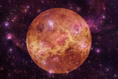 Venüs gezegeni. Güneş sistemi. Kozmos sanatı. Bu görüntünün elementleri NASA tarafından desteklenmektedir