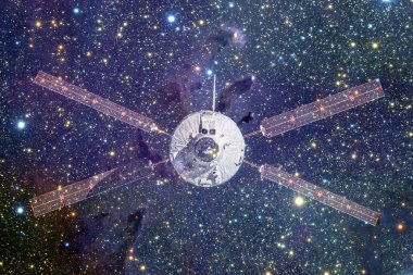 Uzay aracı uzaya fırlatıldı. Kozmos sanatı. Bu görüntünün elementleri NASA tarafından desteklenmektedir