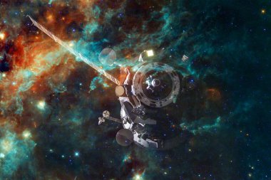 Uzay aracı uzaya fırlatıldı. Kozmos sanatı. Bu görüntünün elementleri NASA tarafından desteklenmektedir