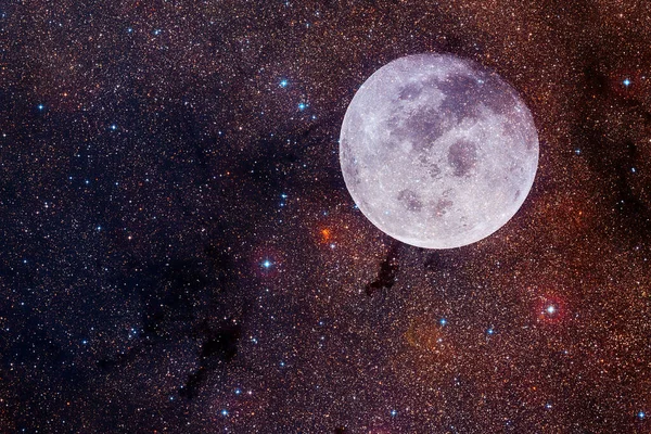 Månen Solsystemet Kosmos Konst Delar Denna Bild Tillhandahålls Nasa — Stockfoto