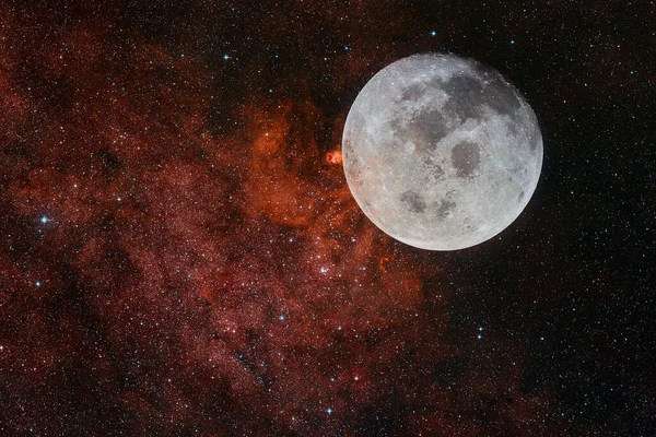 Moon Solar System Cosmos Art Elements Image Furnished Nasa — Stock Photo, Image