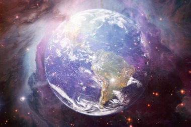 Toprak. Güneş sistemi. Duvar kağıdı için harika bir baskı. Bu görüntünün elementleri NASA tarafından desteklenmektedir.