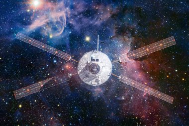 Uzay aracı uzaya fırlatıldı. Kozmos sanatı. Bu görüntünün elementleri NASA tarafından desteklenmektedir