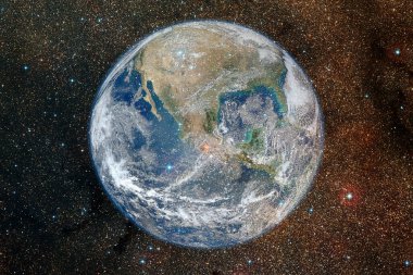 Dünya gezegeni. Bilim kurgu duvar kağıdı. Bu görüntünün elementleri NASA tarafından desteklenmektedir