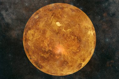 Venüs gezegeni. Güneş sistemi. Kozmos sanatı. Bu görüntünün elementleri NASA tarafından desteklenmektedir
