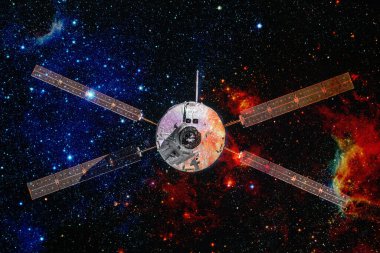 Uzay aracı uzaya fırlatıldı. Kozmos sanatı. Bu görüntünün elementleri NASA tarafından desteklenmektedir