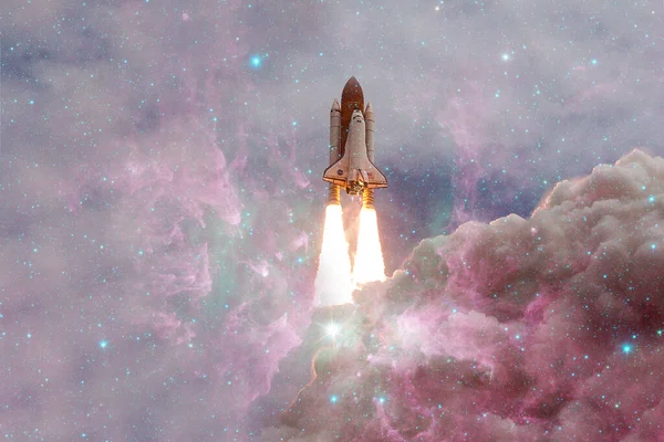 Space Shuttle Atlantis. Cosmos art. Elements of this image furnished by NASA