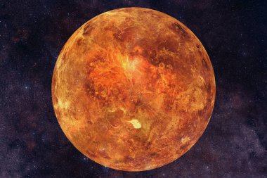 Venüs gezegeni. Güneş sistemi. Kozmos sanatı. Bu görüntünün elementleri NASA tarafından desteklenmektedir
