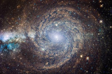 Derin uzayda bir yerde güzel bir galaksi. Kozmik duvar kağıdı. Bu görüntünün elementleri NASA tarafından desteklenmektedir