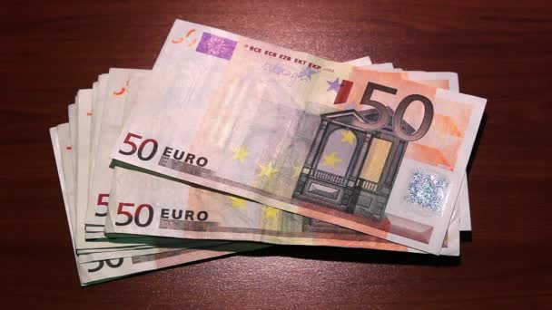 Sista Pengar Försvinner Konkurs Inflationen Finansiella Krisen Eurosedlar Köper Detta — Stockvideo