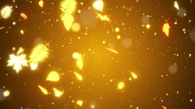 Kar yağıyor ve dekoratif sonbahar yaprakları. Derin sonbahar ve ilk donlar. Sıcak renkler. Projenizin ihtiyaçlarına uyacak şekilde yüksek çözünürlüklü ve çeşitli boyutlarda mevcuttur. 3d animasyon.