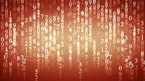 Numérologie (ancienne science des nombres,) .Modèle d'introduction. Économiseur d'écran vidéo avec texte. Artistique fond orange foncé. Animation 3D .