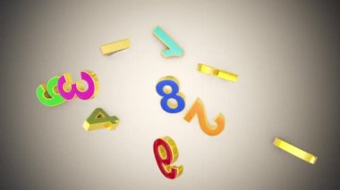 Numeroloji (sayıların gizli bilgisi). Altın renginde sayılar. Matematiksel geçmiş. Üç boyutlu animasyon. Başlık, başlık ya da metin için giriş şablonu. Quick Time, H264, 16-bit renk, en yüksek kalite. Renklerin pürüzsüz derecelendirmesi, eff bantlamadan. 