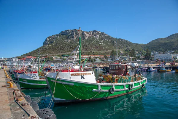 Kalk Bay Limanı'nda balıkçı tekneleri, Western Cape Peninsular, Güney Afrika