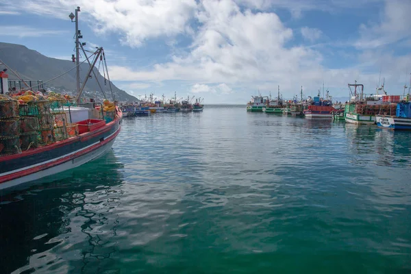 Kalk Bay Limanı'nda balıkçı tekneleri, Western Cape Peninsular, Güney Afrika