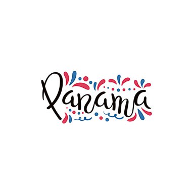 El yazılı kaligrafi yazı alıntı Panama bayrak renkleri izole beyaz arka plan, vektör, illüstrasyon, Bağımsızlık günü afiş tasarım konsepti içinde dekoratif elemanları ile