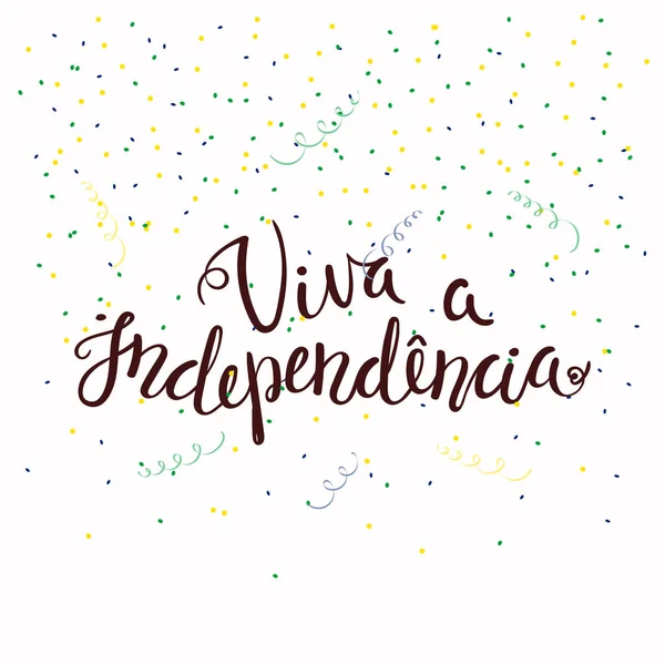 Plantilla Banner Celebración Con Caligrafía Escrita Mano Cita Letras Portuguesas — Vector de stock