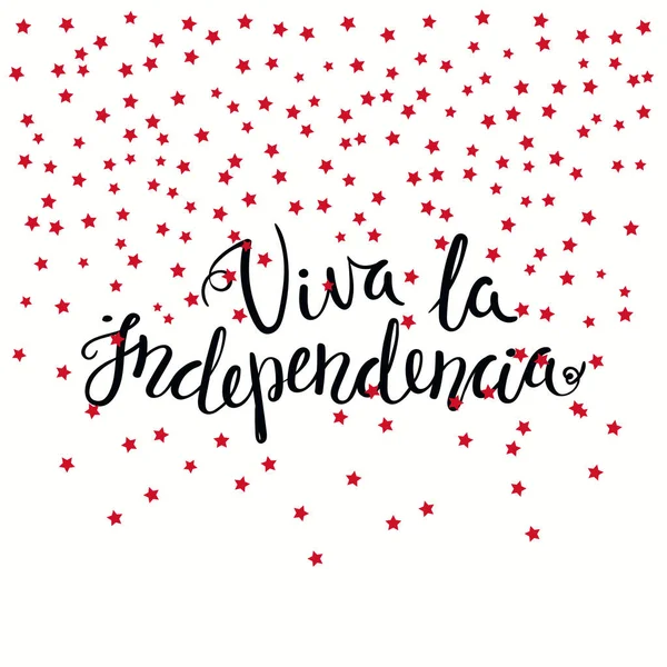 Шаблон Баннера Дня Независимости Каллиграфической Надписью Испанском Языке Здравствует Независимость — стоковый вектор