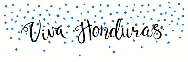 Bannermal Fritidsfeiring Med Spanske Kalligrafiske Bokstaver Sitat Fra Viva Honduras – stockvektor