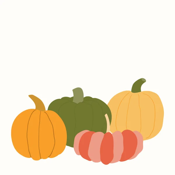 Handgezeichnete Vektorillustration Eines Kürbisses Gartenkonzept Herbsternte — Stockvektor