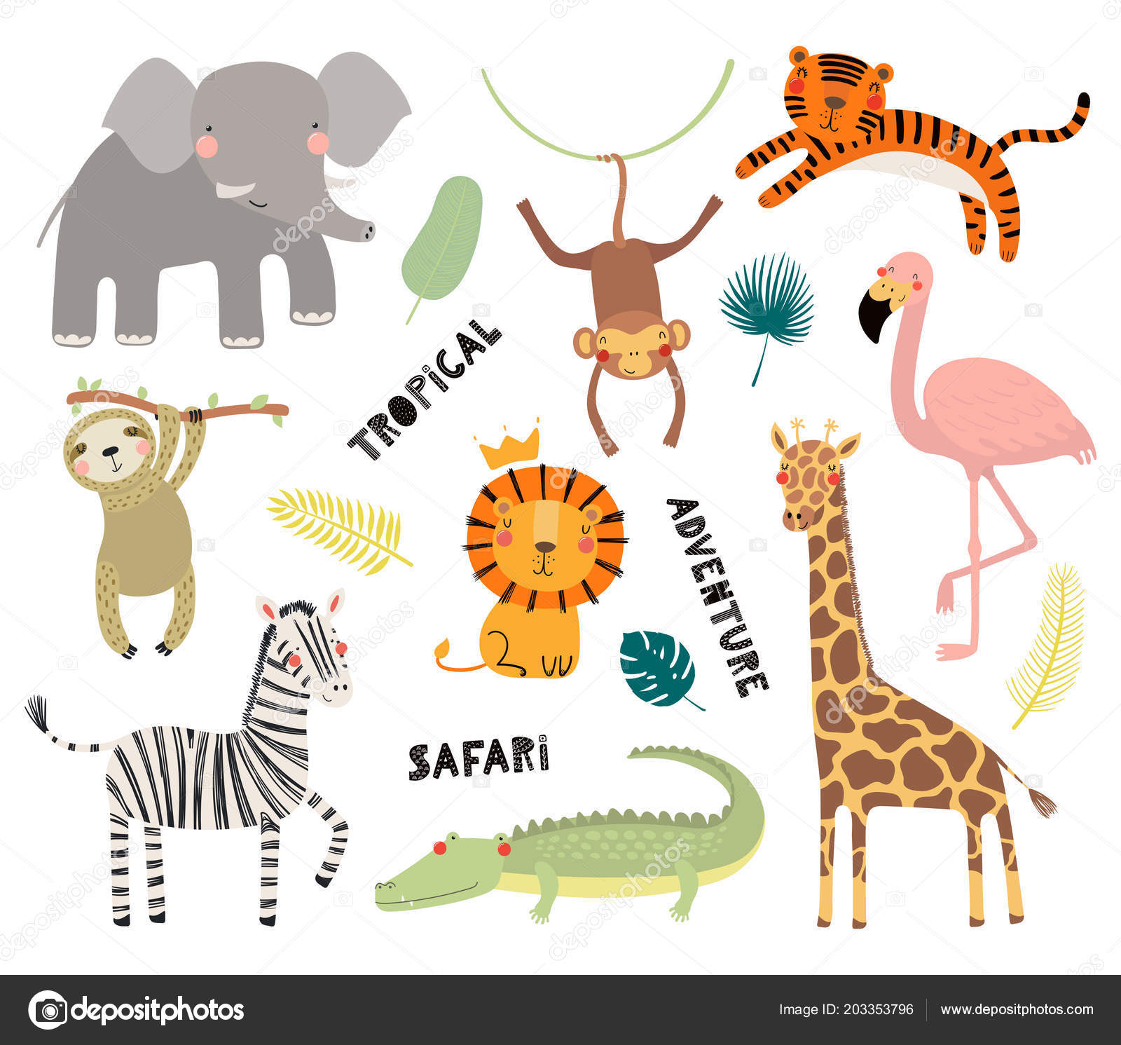 Set Cute Funny African Animals Vector Illustration Scandinavian Style Design Stock Vector Image by ©Maria_Skrigan #203353796 Set Cute Funny African Animals Vector Illustration Scandinavian Style Design Stock Vector Image by ©Maria_Skrigan #203353796