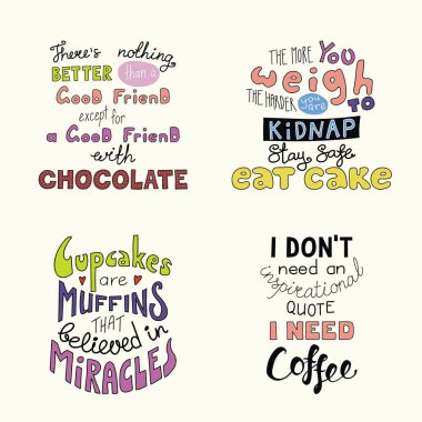 Açık renkli kotalar el yazısı ilham verici yazı kümesi 