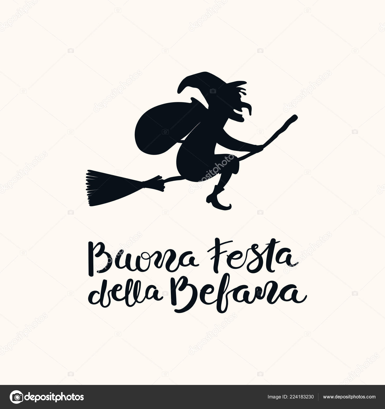 Buona festa della Befana - Italian translation - Happy Epiphany lettering  decorated with stars and comet symbols. Cute Witch Befana tradition  Christmas Epiphany character in Italy flying on broomstick 4972722 Vector  Art at Vecteezy
