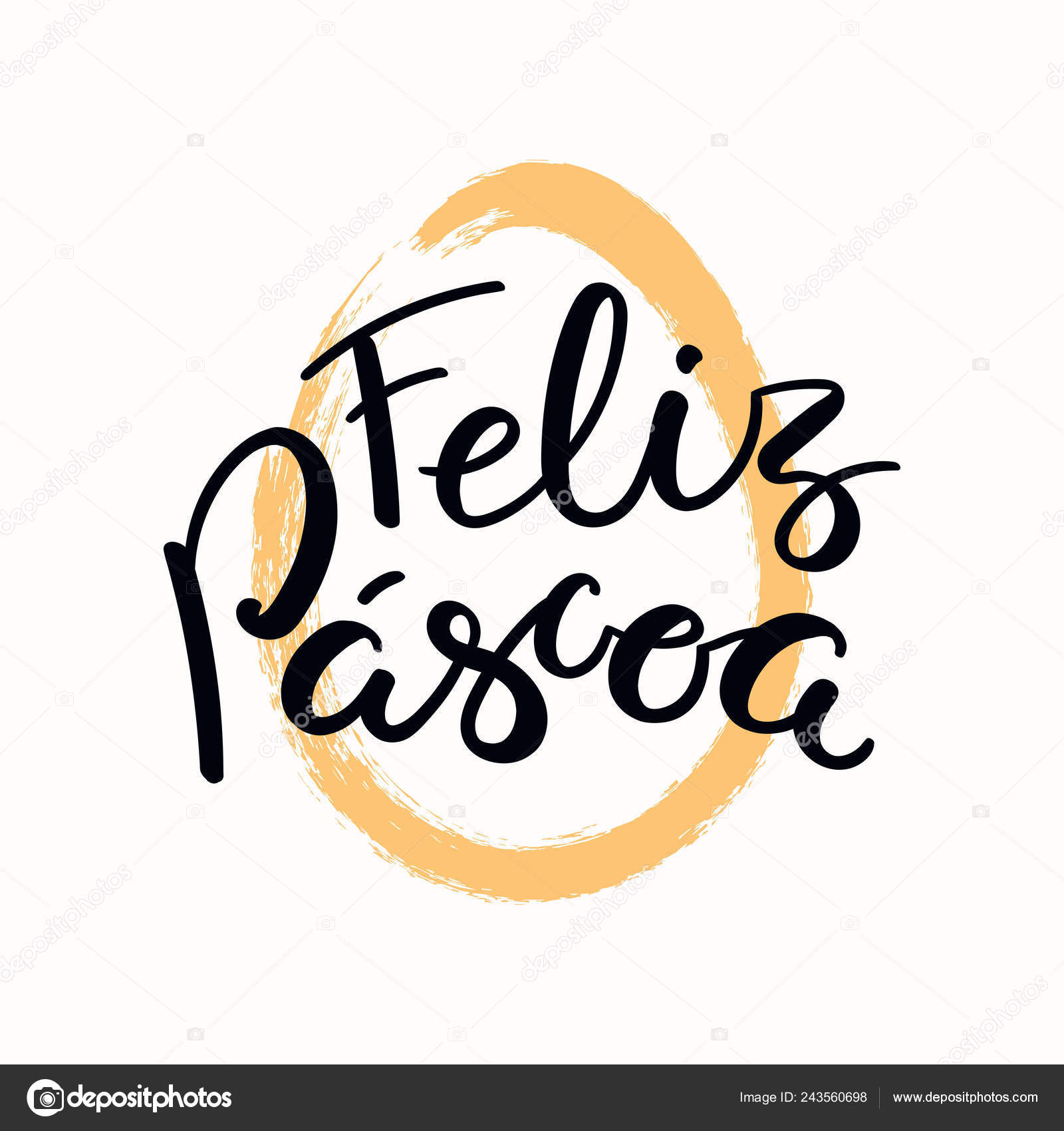 Hand Written Quote Happy Easter Portuguese Egg Outline Isolated White Vector Image By C Maria Skrigan Vector Stock 243560698