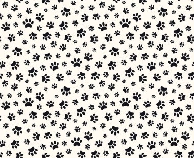 Beyaz arka planda basit köpek pençesi izi izi. El çizimi vektör çizimi. Moda baskısı için tasarım kavramı 