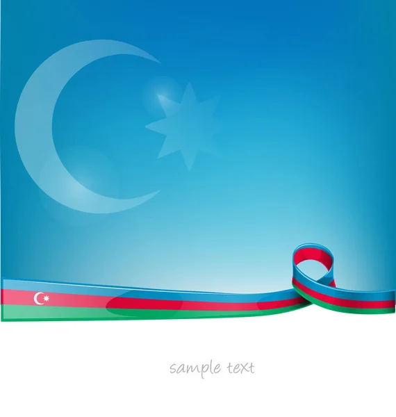 Bendera Azerbaijan Pita Pada Latar Langit Biru - Stok Vektor